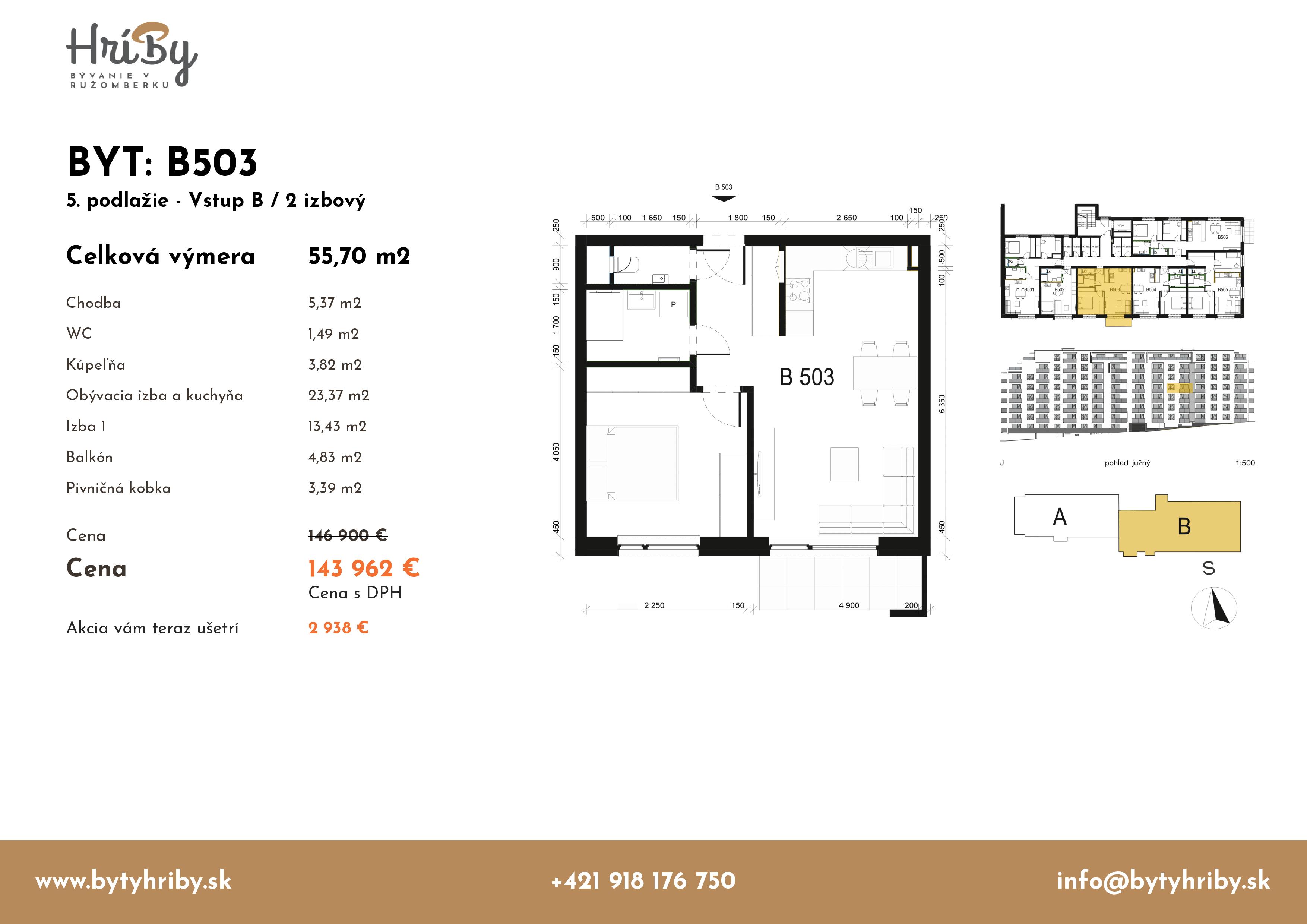 Hríby - B503 - Pôdorys