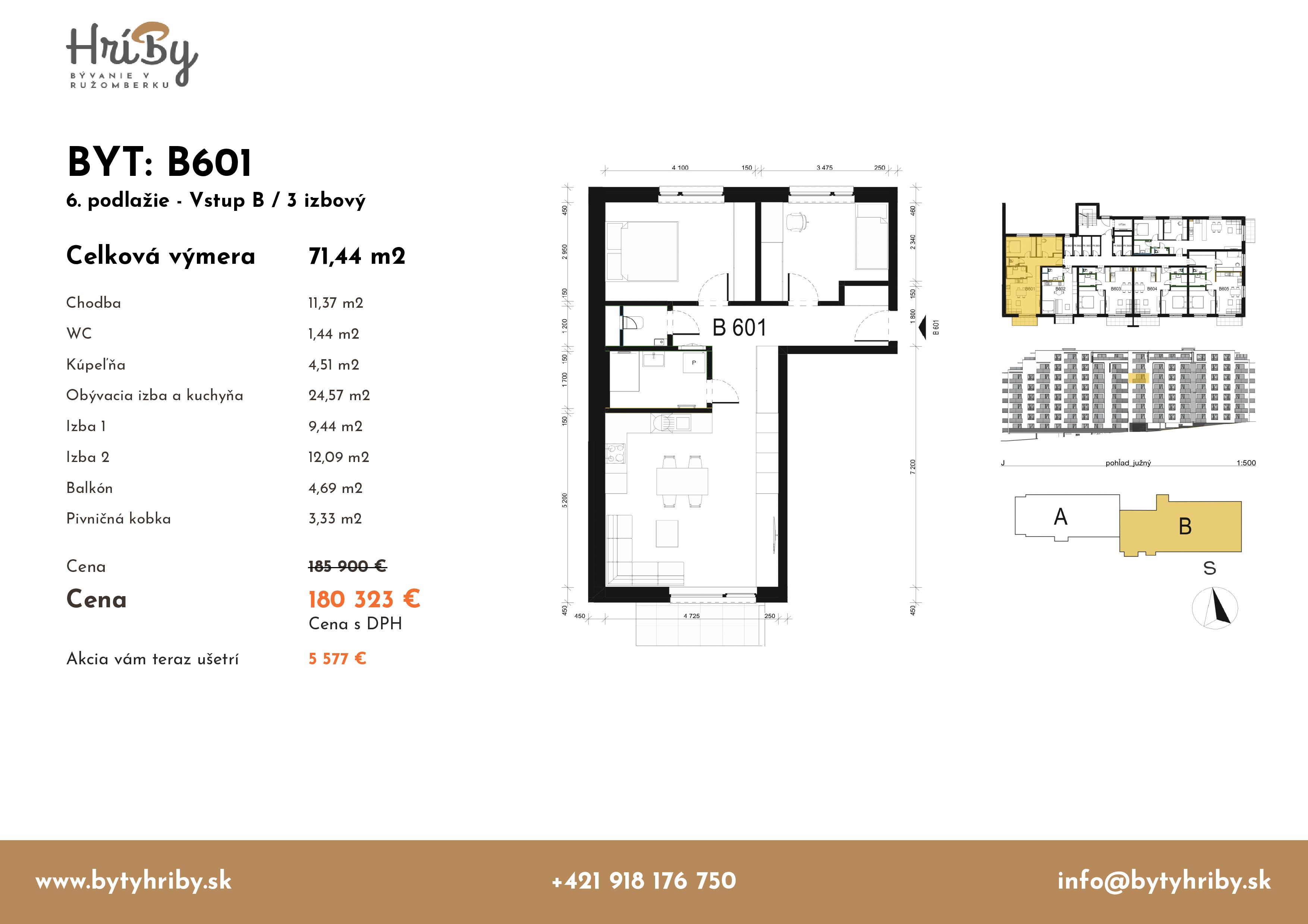 Hríby - B601 - Pôdorys
