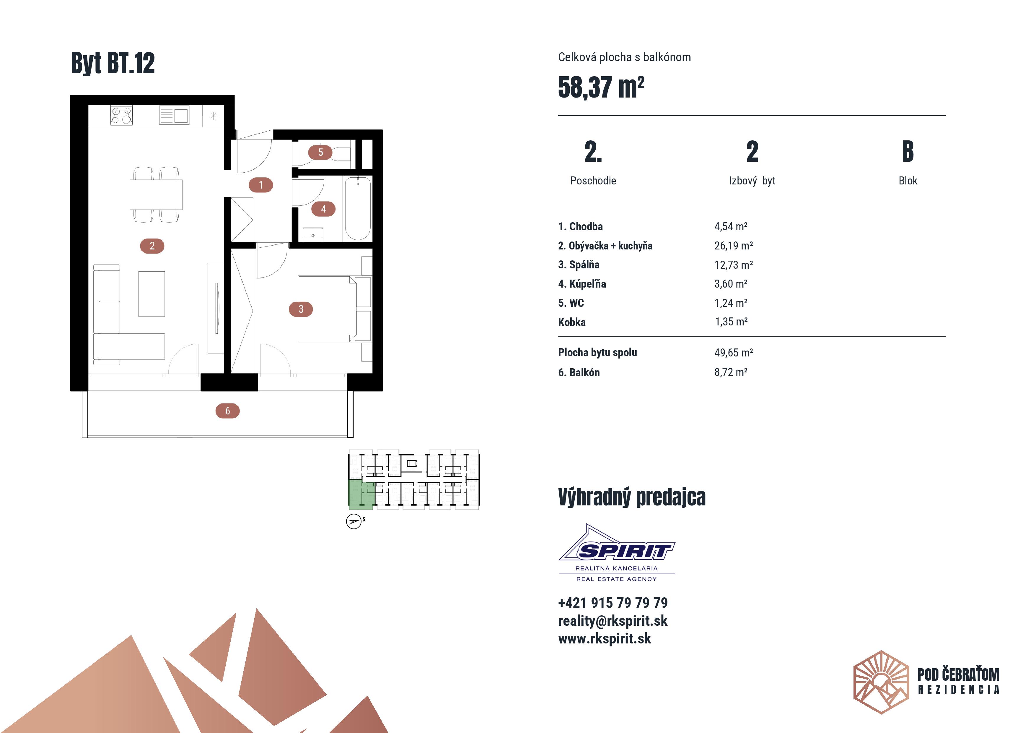 Rezidencia pod Čebraťom - BT.12 - Pôdorys