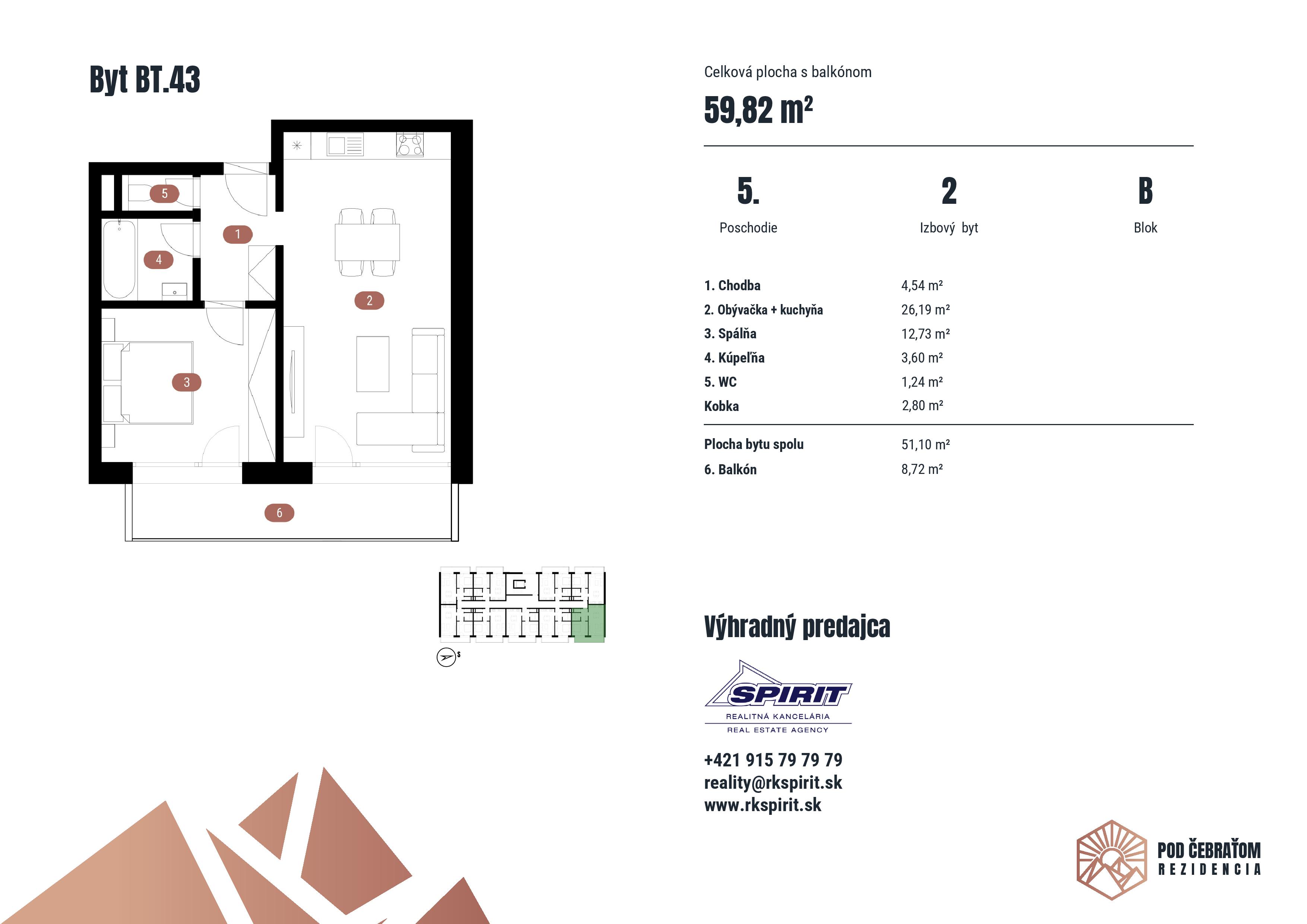 Rezidencia pod Čebraťom - BT.43 - Pôdorys