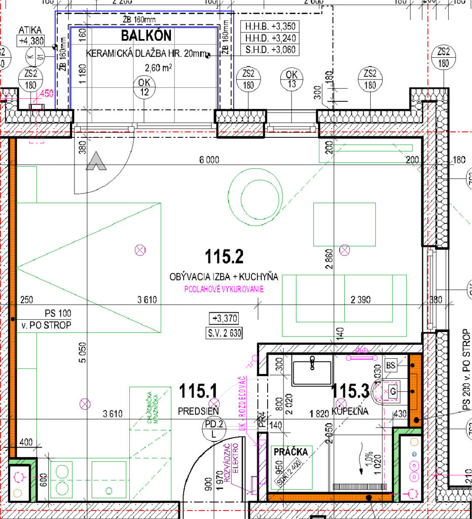 Baťove rezidencie - 115A - Pôdorys