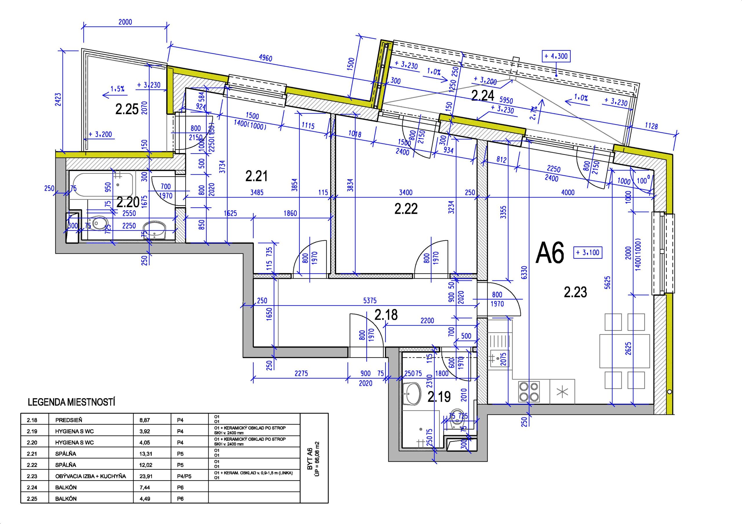 Bývanie Ružičky - A6 - Pôdorys