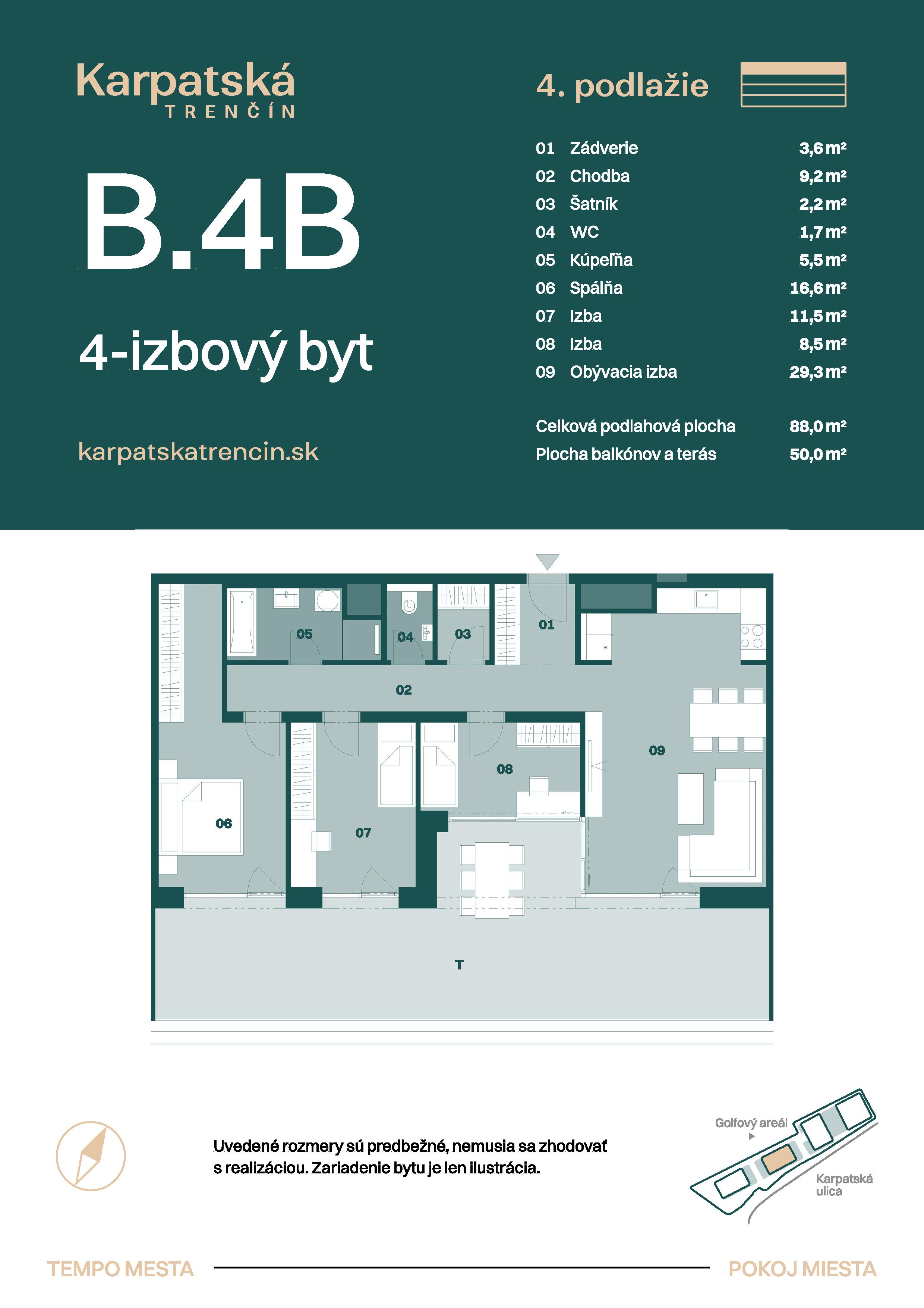 Karpatská Trenčín - B.4B - Pôdorys