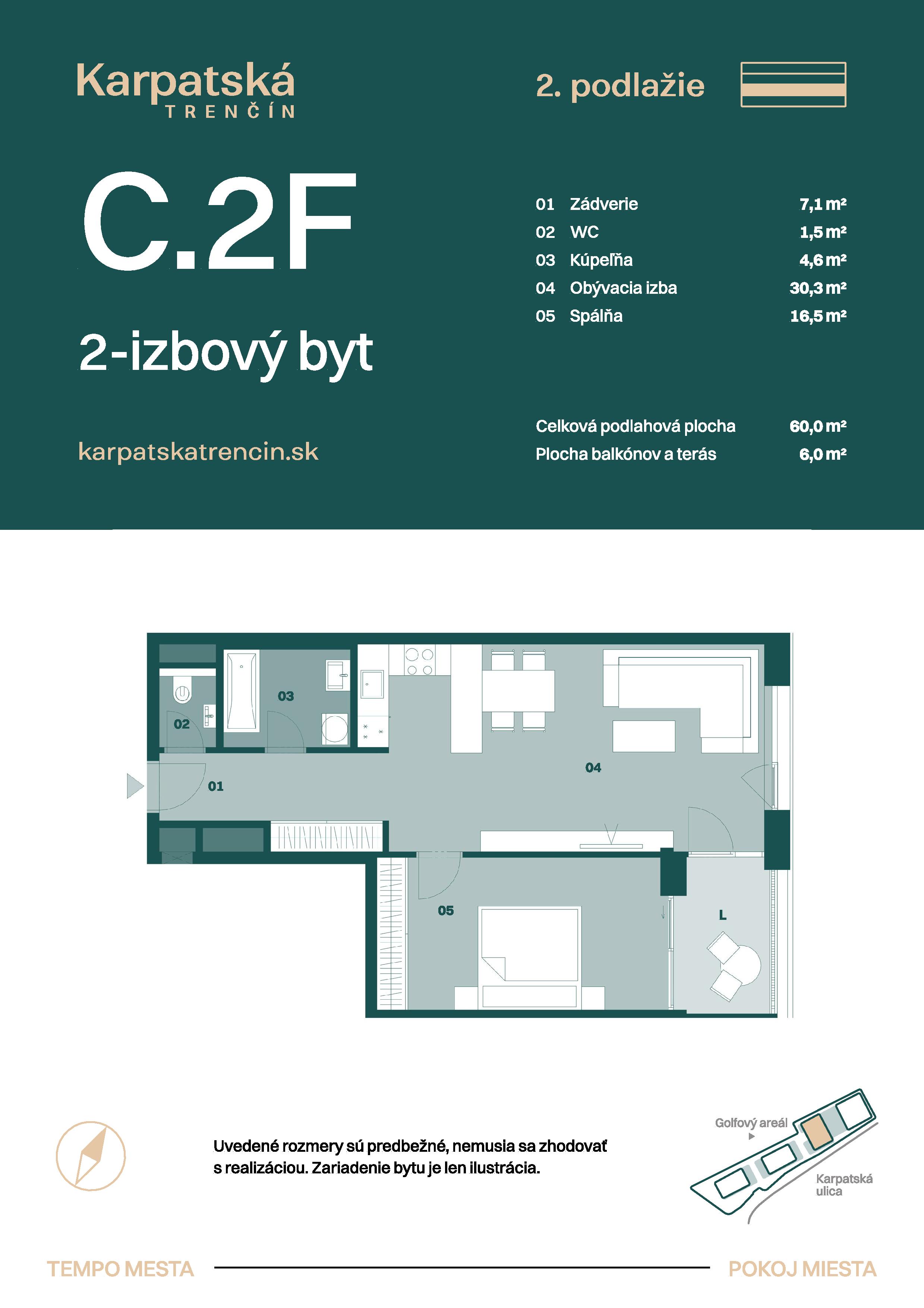 Karpatská Trenčín - C.2F - Pôdorys