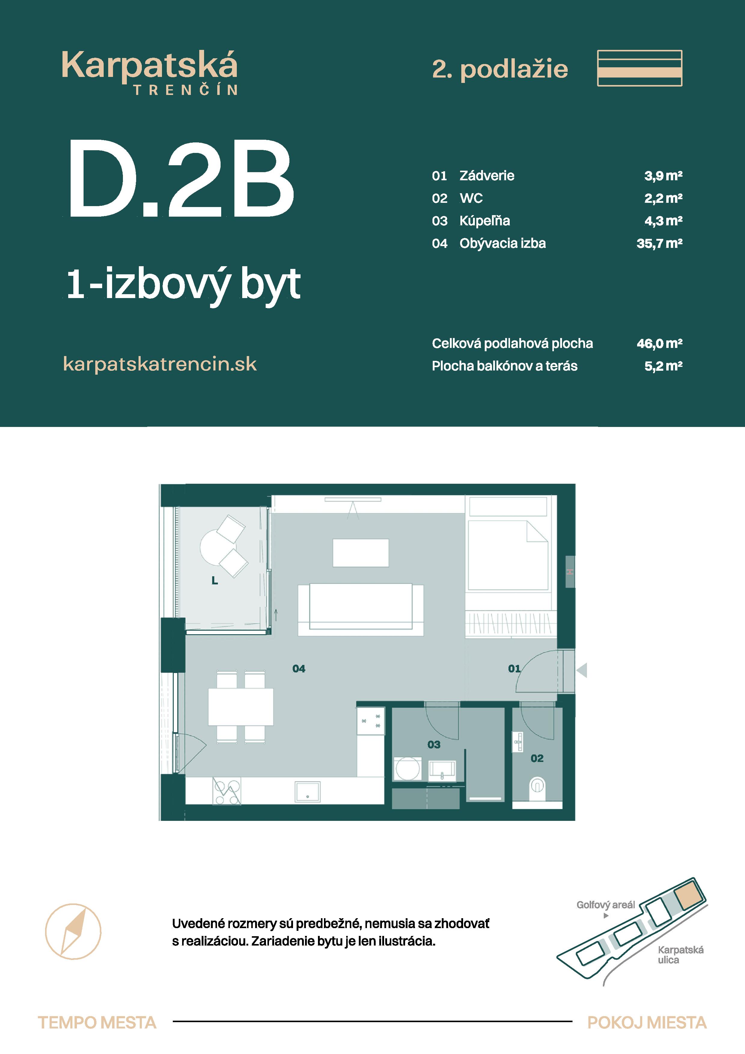 Karpatská Trenčín - D.2B - Pôdorys