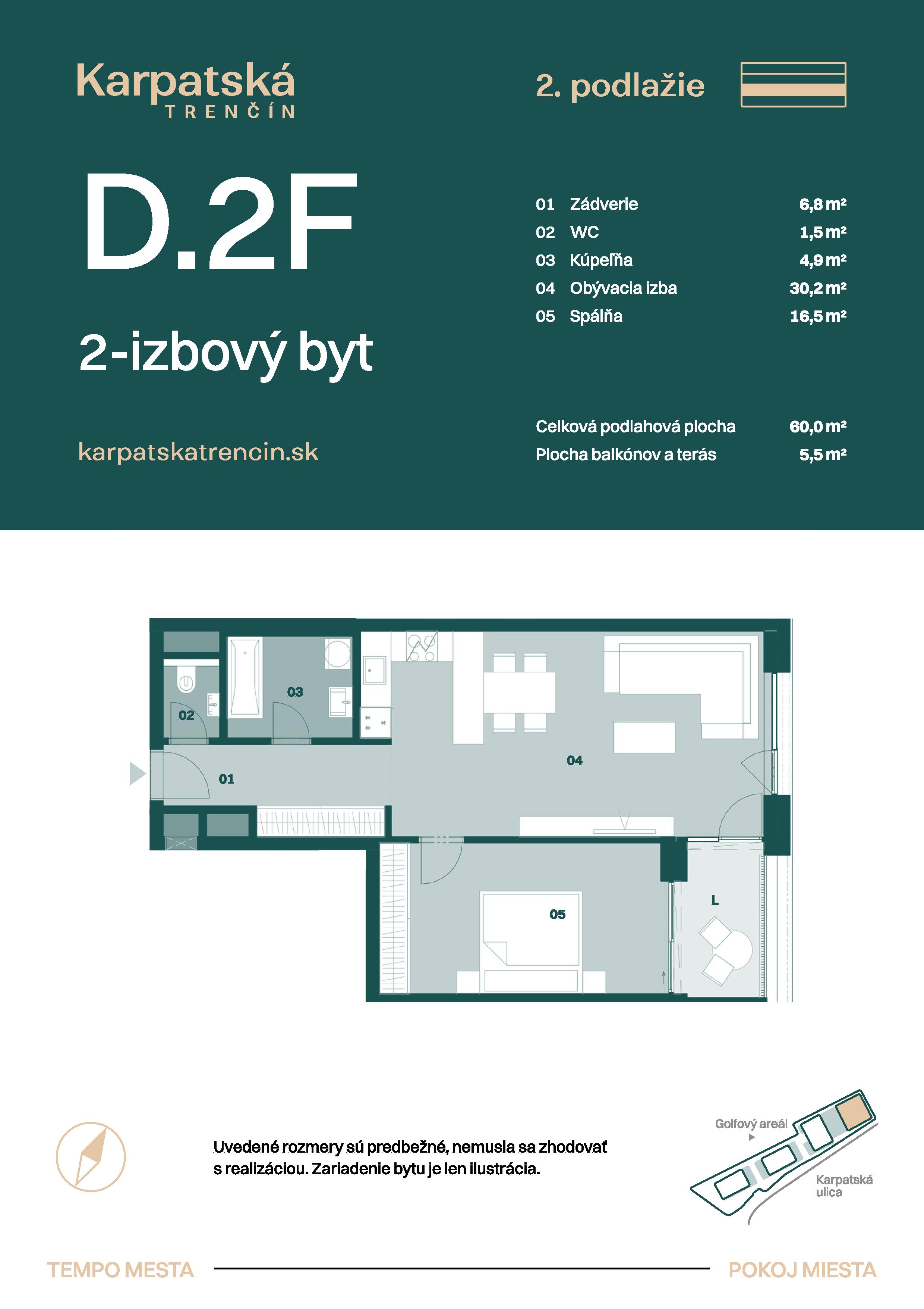 Karpatská Trenčín - D.2F - Pôdorys