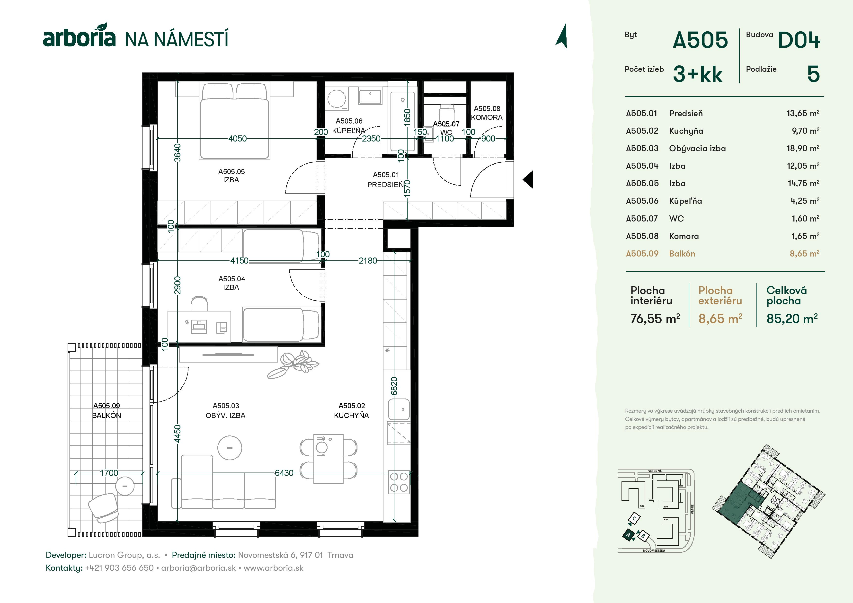 Arboria - A505 - Pôdorys
