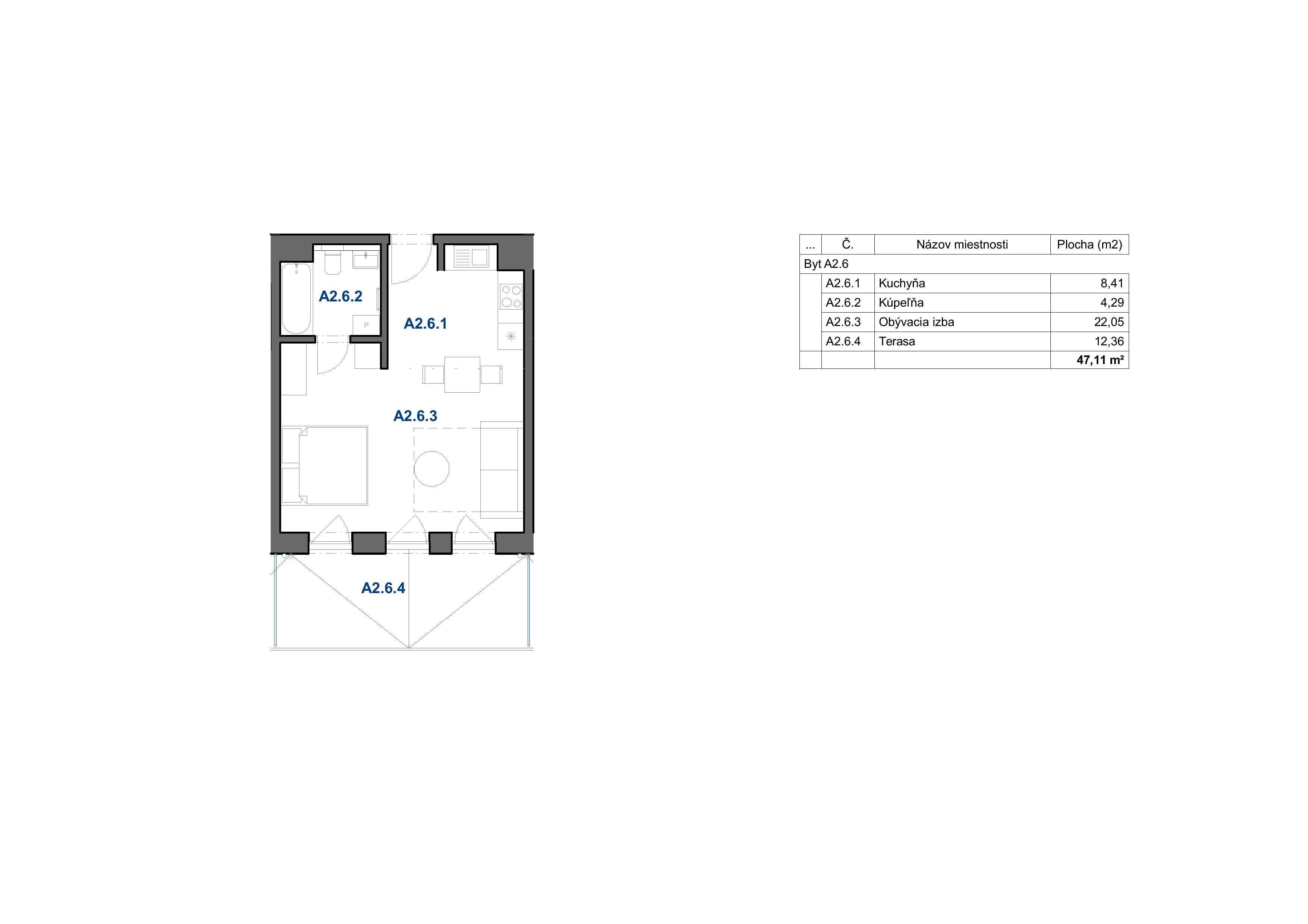 Levan Trnava - A2.6 (1i) - Pôdorys