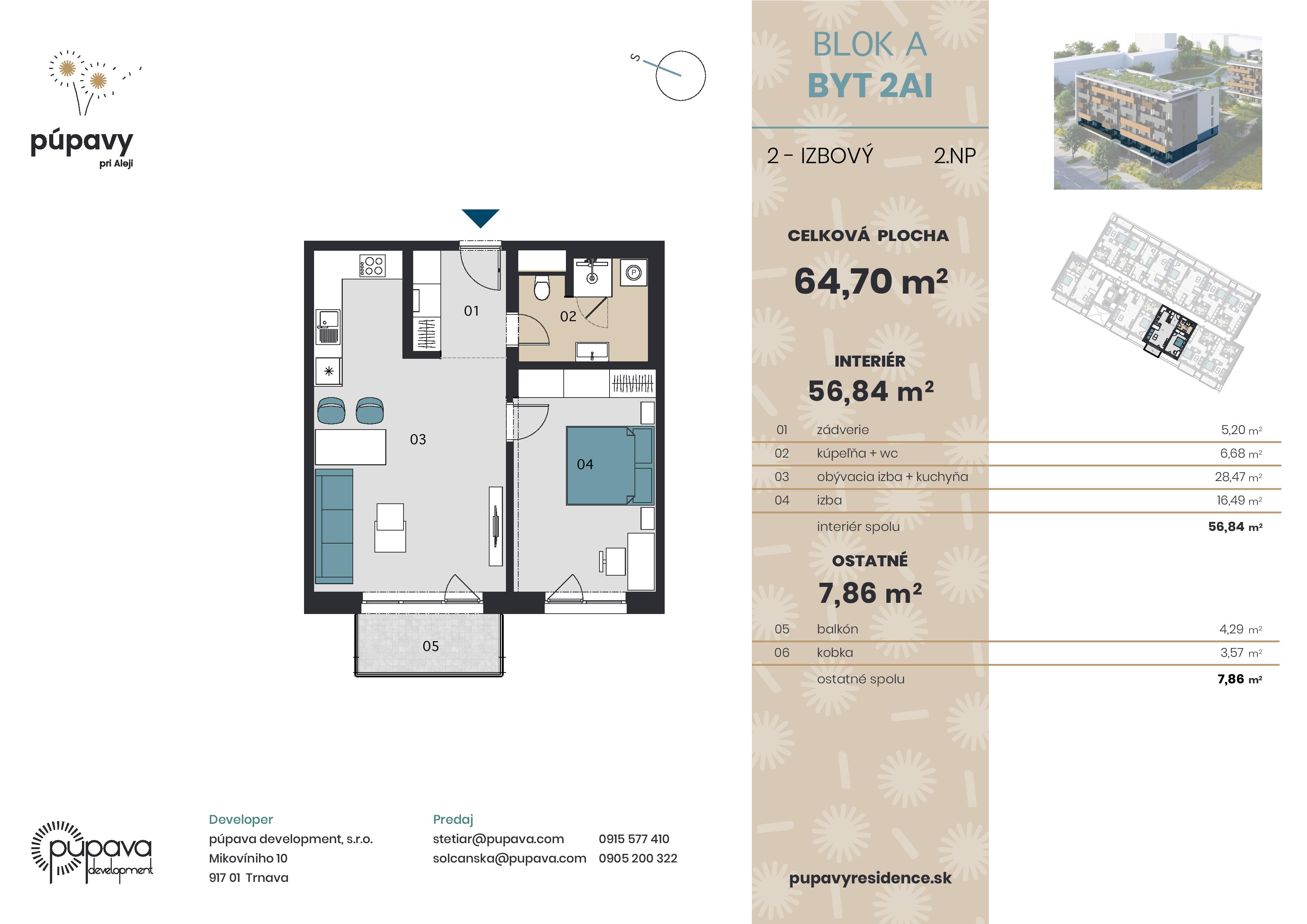 púpavy pri Aleji - 2AI - Pôdorys