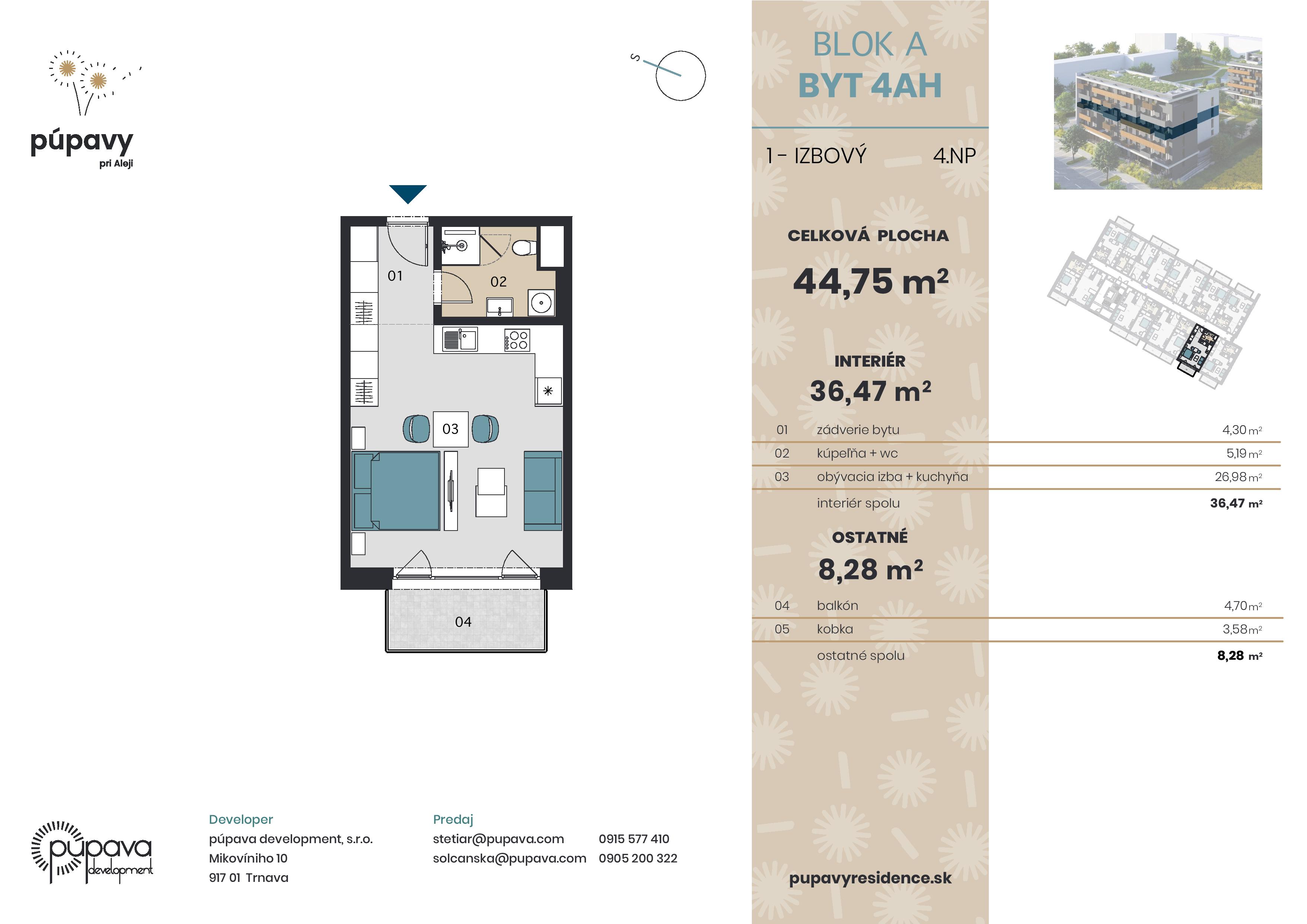 púpavy pri Aleji - 4AH - Pôdorys