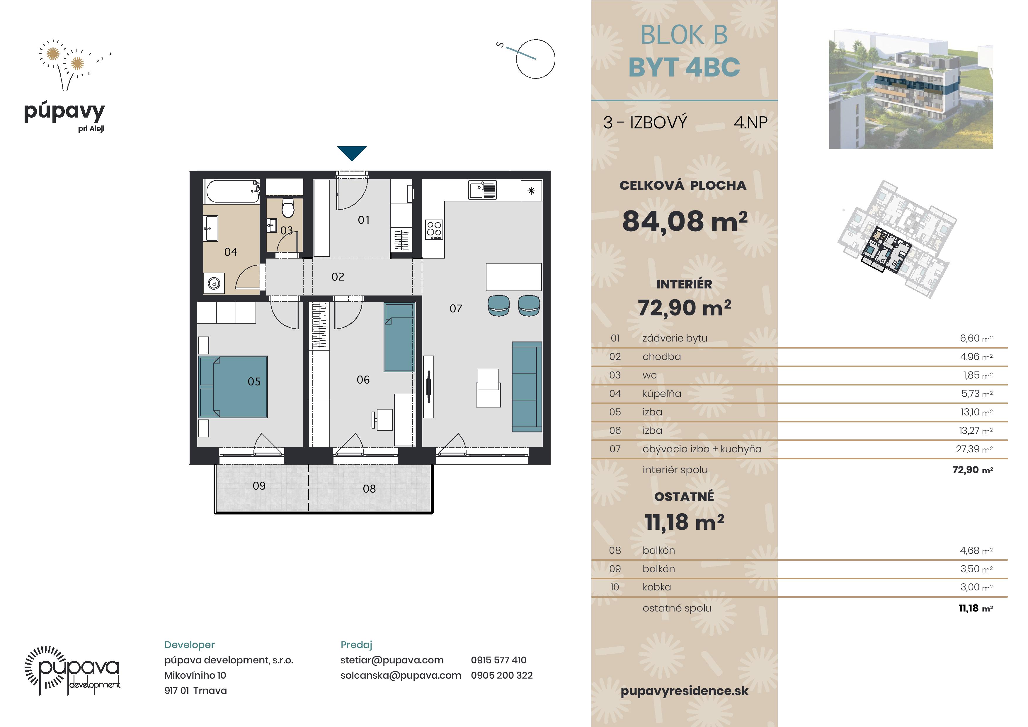 púpavy pri Aleji - 4BC - Pôdorys