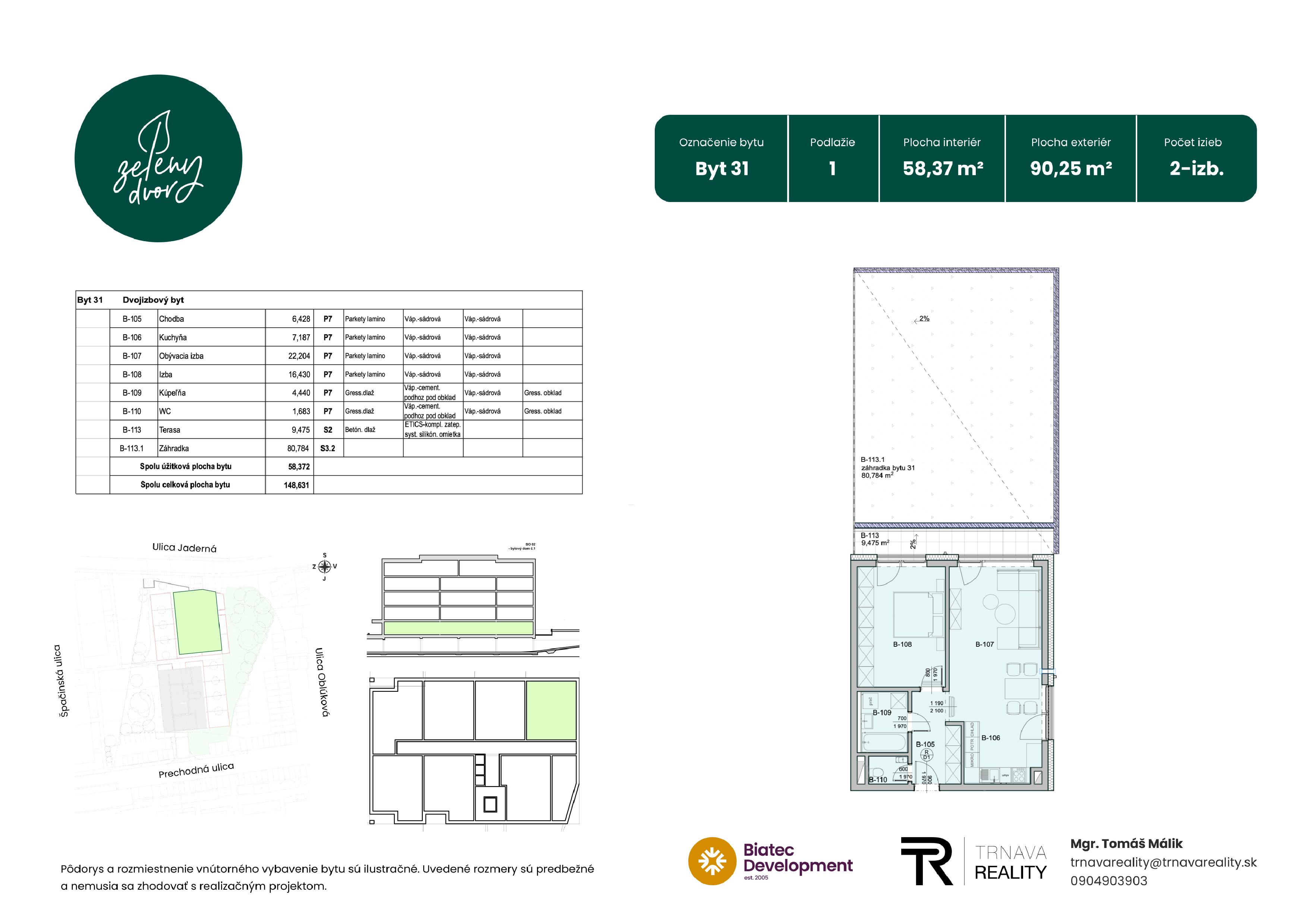 Rezidencia Zelený Dvor - 31 - Pôdorys