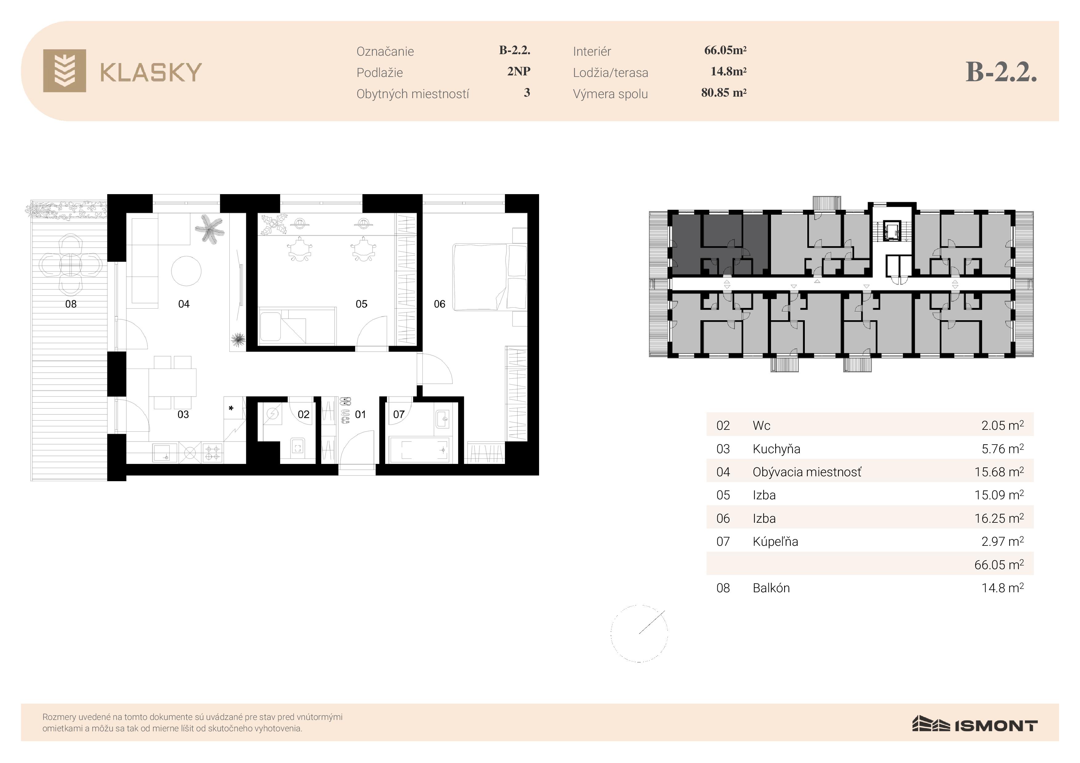 Klasky - B-2.2. - Pôdorys