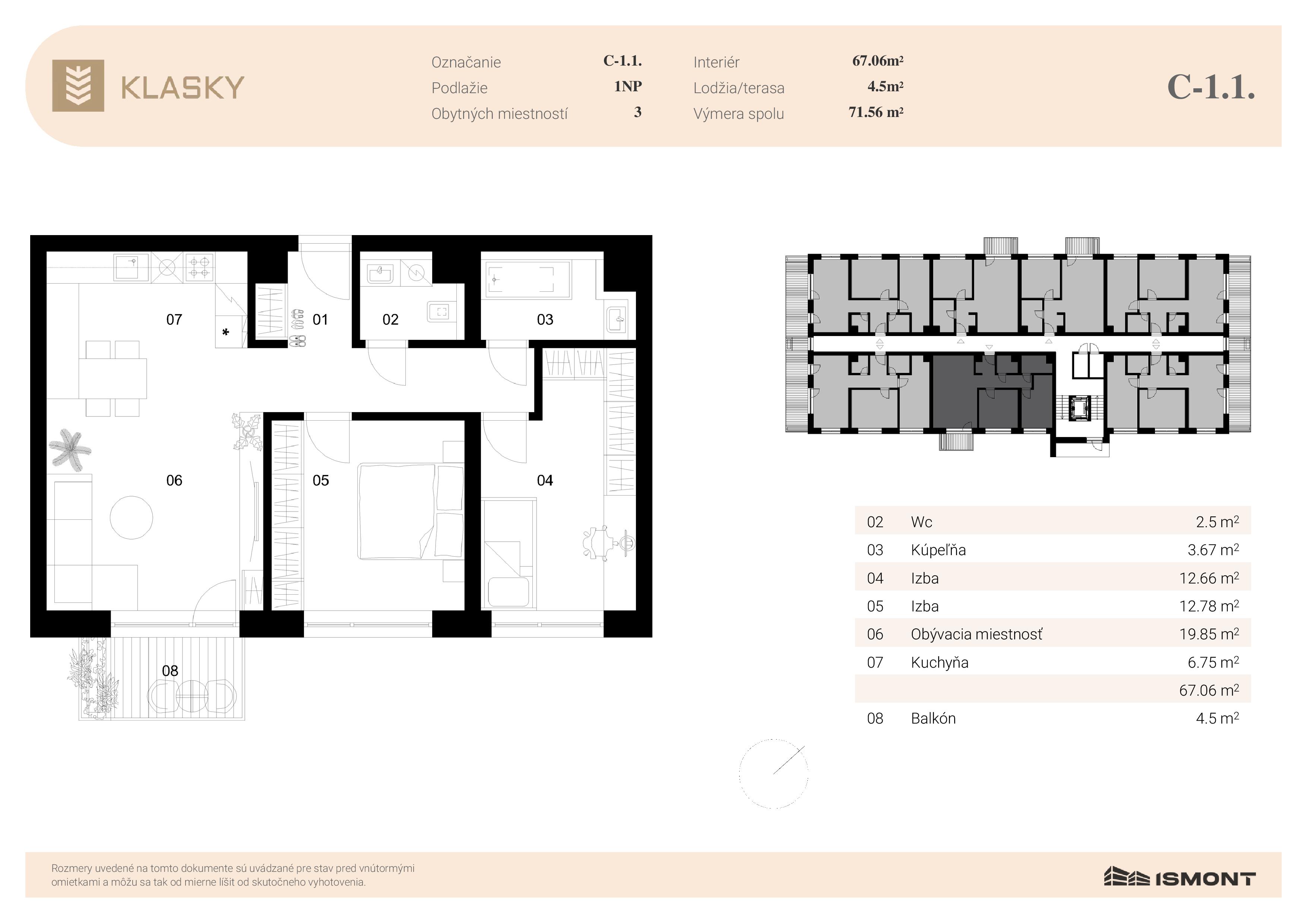 Klasky - C-1.1. - Pôdorys