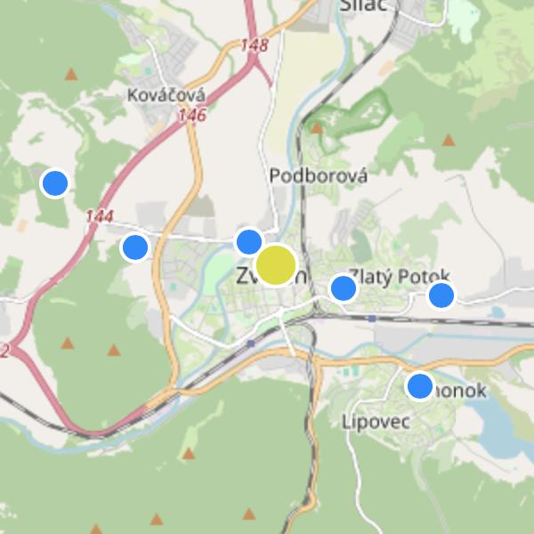 Kubániho dvory - map