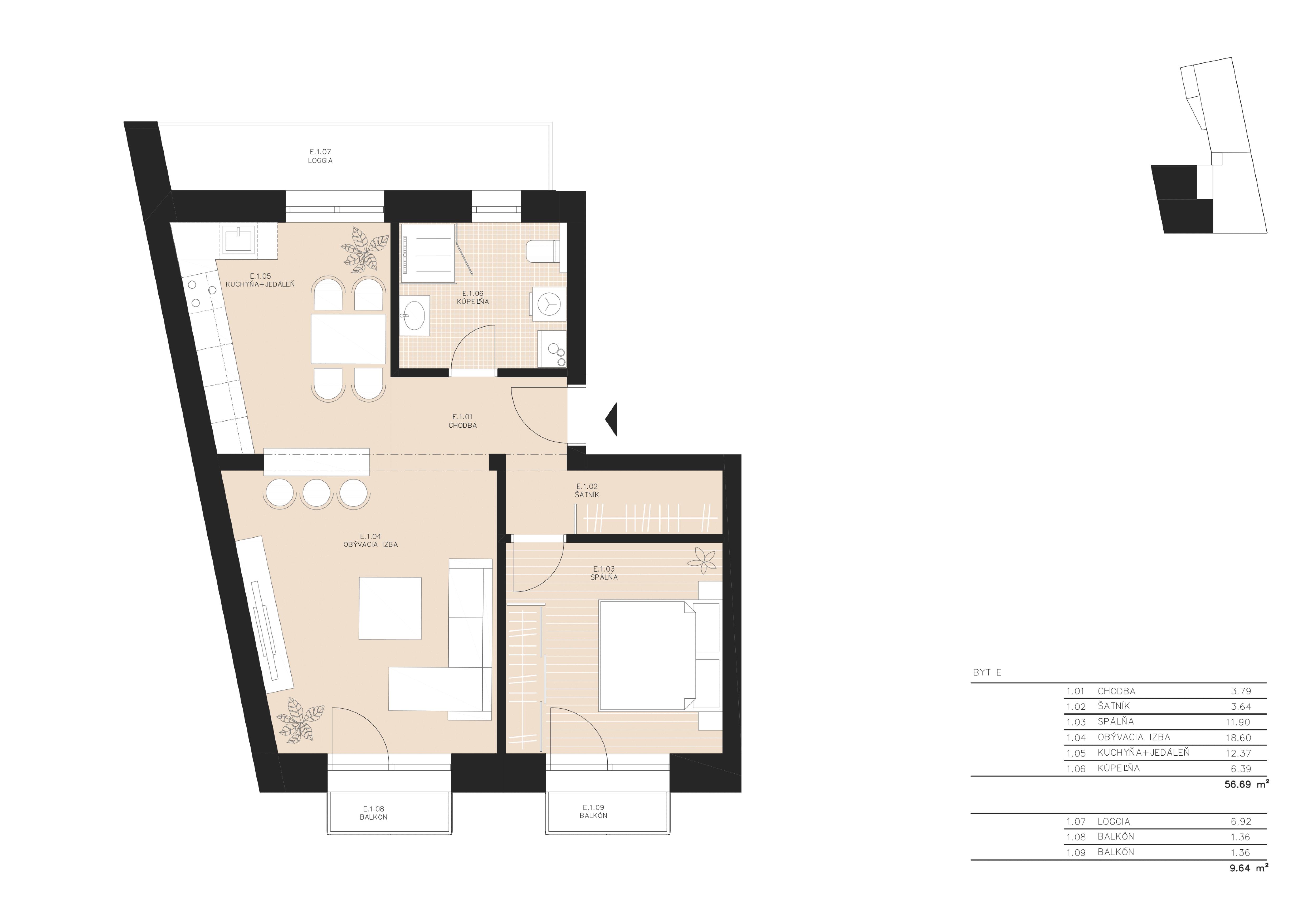 Rezidencia Sokolská - A2 - Pôdorys