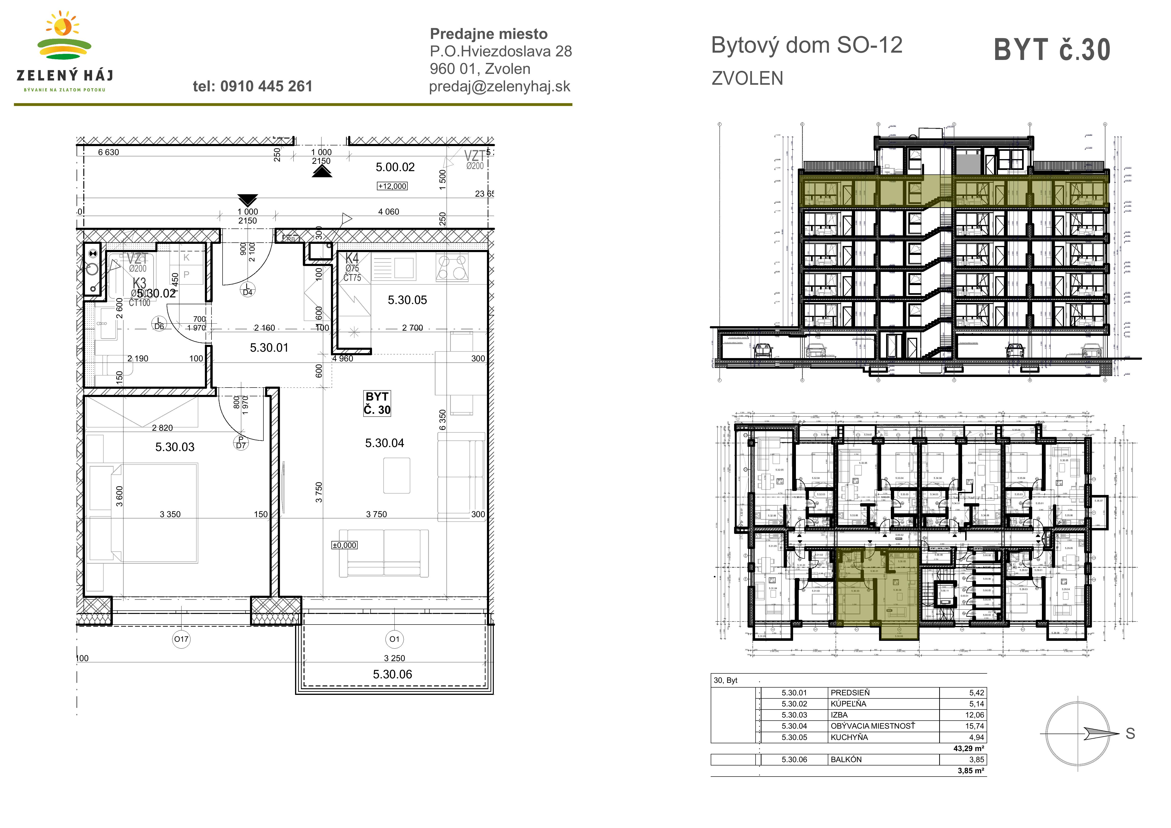 Zelený Háj - B30 - Pôdorys