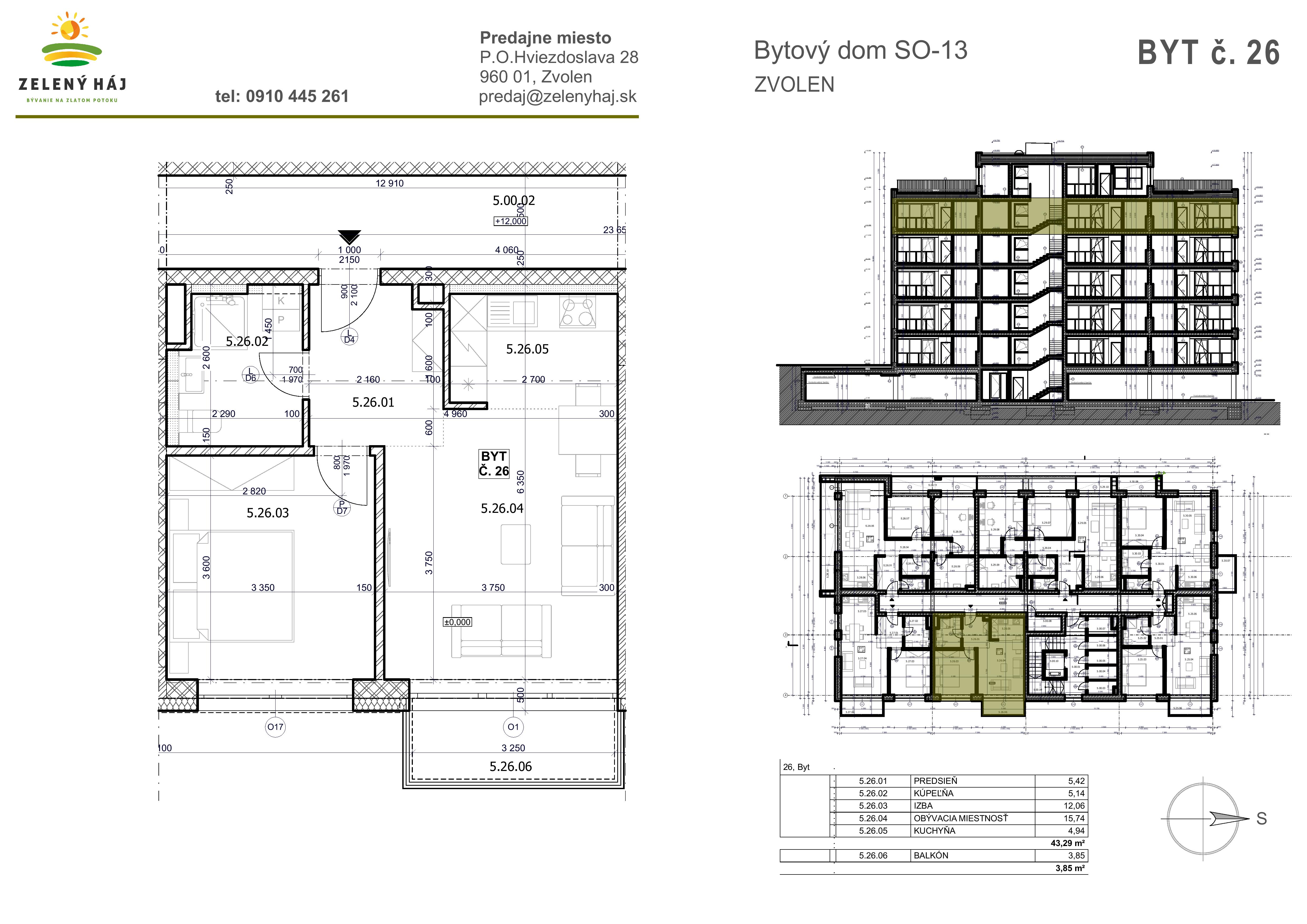 Zelený Háj - B26 - Pôdorys